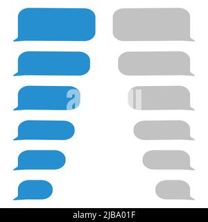 Chat-Box-Nachrichtenblasen. Balloon Messenger-Bildschirmvorlage. Vektor-Flat-Dialog. Social-Media-Anwendung. Chat-Schnittstelle Stock Vektor