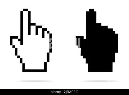 Klicken Sie auf das Symbol des Handcursors. Handklicksymbol. Finger-Zeiger-isolierter Vektor Stock Vektor