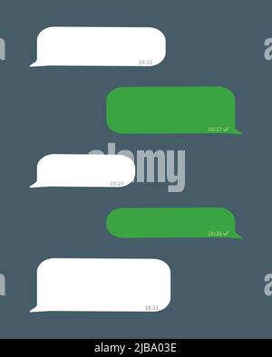 Vektorsymbole für Nachrichtenblasen für den Chat. Vector imessage Blasen Design-Vorlage für Messenger-Chat Stock Vektor