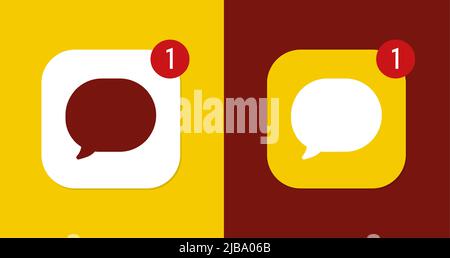 Eingehende Nachricht. Benachrichtigungssymbol – ovale Sprechblase Stock Vektor