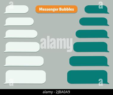 Chat-Box-Nachrichtenblasen. Balloon Messenger-Bildschirmvorlage. Vektor-Flat-Dialog. Social-Media-Anwendung. Chat-Schnittstelle Stock Vektor