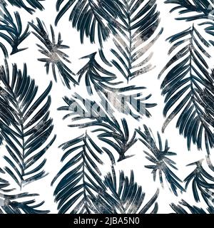 Nahtloses, marineblaues und weißes abstraktes, graues, nahtloses Oberflächenmuster für den Druck Stockfoto