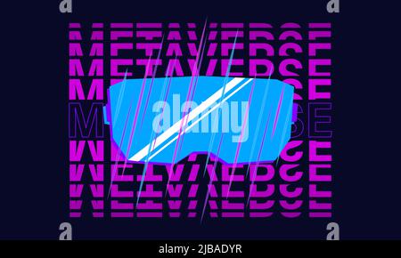Metaverse-Banner. Virtual-Reality-Konzept. Futuristisches Poster Stock Vektor