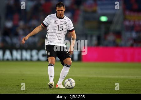 Bologna, Italien. 04.. Juni 2022. ROM, Italien - 04.06.2022: NIKLAS SULE (DEUTSCHLAND) im Einsatz während des Fußballspiels der UEFA Nations League 2023 zwischen Italien und Deutschland im Stadio Dall'Ara in Bologna am 04. juni 2022. Kredit: Unabhängige Fotoagentur/Alamy Live Nachrichten Stockfoto