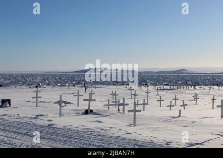 Friedhof in Iqaluit, Nunavut, Canda Stockfoto