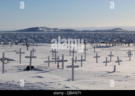 Friedhof in Iqaluit, Nunavut, Canda Stockfoto