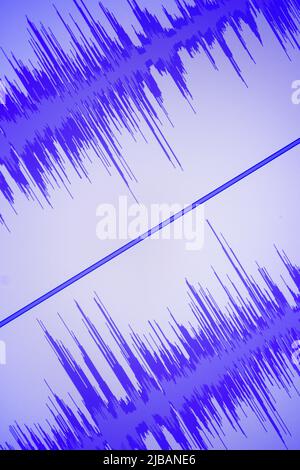 Voiceover Studio Stimme Schauspieler Dialog Aufnahme Audio-Sound Welle auf Computer-Bildschirm Programm. Stockfoto