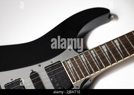 Black and White Electro Guitar Stockfoto