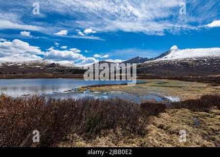 Mehrere Ansichten des Sawtooth Ridge zwischen Mt. Evans und Bierstadt sind vom Wanderweg auf den Mt. Bierstadt, das sind 2 der 14teeners in Colorado. Stockfoto