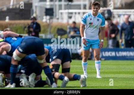 Dublin, Irland. 04.. Juni 2022. Ali Price aus Glasgow während des Viertelfinalspiels der United Rugby Championship zwischen Leinster Rugby und Glasgow Warriors in der RDS Arena in Dublin, Irland, am 4. Juni 2022 (Foto von Andrew SURMA/ Quelle: SIPA USA/Alamy Live News Stockfoto