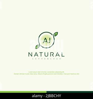 AJ ursprüngliche Vorlage für natürliches Logo Stock Vektor