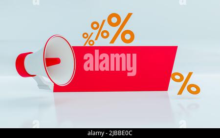 Sonderaktion Mock Up, 3D Illustration Rendering Stockfoto