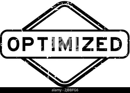 Grunge schwarz optimiert Wort Gummi Stempel auf weißem Hintergrund Stock Vektor