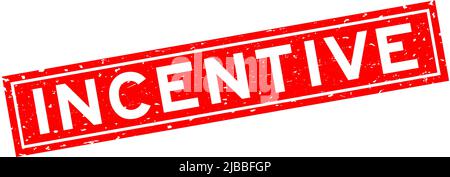 Grunge rot Anreiz Wort quadratische Gummidichtung Stempel auf weißem Hintergrund Stock Vektor