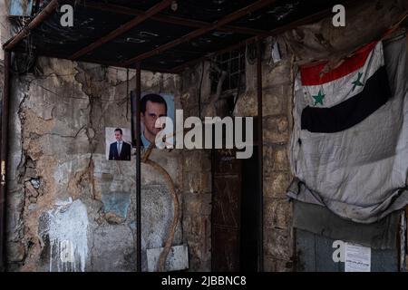 Damaskus, Syrien -Mai, 2022: Portraitbild von Baschar al-Assad, Präsident von Syrien Stockfoto