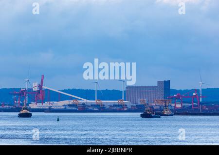 Avonmouth dockt von Battery Point Portishead aus Stockfoto