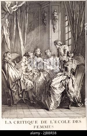 Oeuvres de Molière. Band 2. Illustrations de François Boucher - 1643 - 1673 - La Critique de l'ecole des femmes Stockfoto