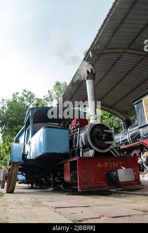 Patiala State Monorail (PSMT). Es wurde 1977 in das National Rail Museum, New Delhi, gebracht. Stockfoto