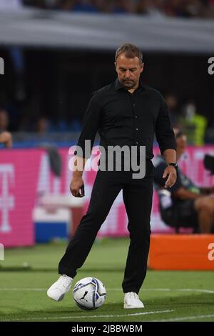 Hans-Dieter Flick Coach (Deutschland) während des UEFA Natons League-Spiels zwischen Italien 1-1 Deutschland im Stadio Renato Dall'Ara am 4. Juni 2022 in Bologna, Italien. Quelle: Maurizio Borsari/AFLO/Alamy Live News Stockfoto