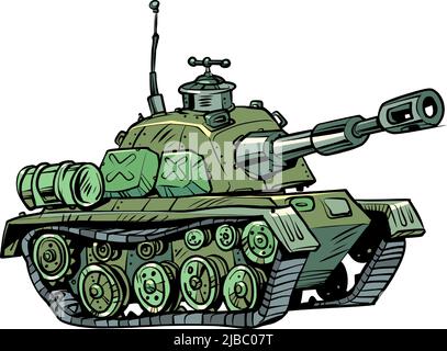 Moderner Militärpanzer, militärische Waffe. Armeewagen. Selbstfahrende Artillerie Stock Vektor