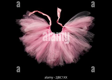 Girly Tule Tutu Rock mit rosa Satinband Stockfoto