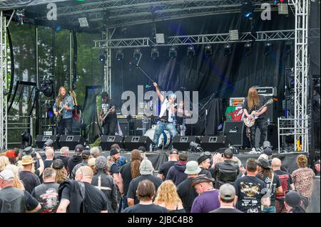 Call of the Wild Festival, Lincoln, UK, Mai 22. 2022 The L.A. Vielleicht Debüt UK Festival ( The L.A. Vielleicht eine 5-köpfige Rock n' Roll Band aus der Südhitze der Carolinas) Quelle: Paul Saripo/Alamy Live News Stockfoto