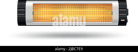 Realistische Zusammensetzung der Infrarotheizung mit isoliertem Bild des Heizkopfes mit Schatten auf leerem Hintergrund Vektordarstellung Stock Vektor