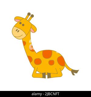 Niedliches Tier der Giraffe auf Cartoon-Version, Vektor-Illustration Stock Vektor