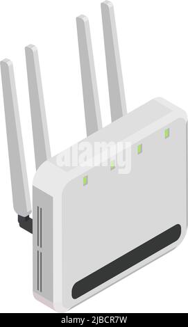 5G Hochgeschwindigkeits-Internet-isometrische Komposition mit isoliertem Bild der Vektordarstellung des Wireless-Routers Stock Vektor