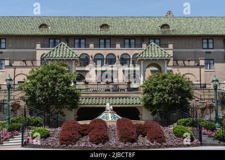 Hershey, Pennsylvania - 30. Mai 2022: Das Hotel Hershey ist ein Luxus-Resort und das offizielle Hotel des Herseypark, Stockfoto