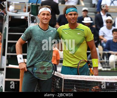 Paris, Frankreich. 05.. Juni 2022. Roland Garros French Open Day 15 05/06/2022 Rafa Nadal (ESP) spielt Casper Ruud (NOR) im Finale der Männer-Singles Credit: Roger Parker/Alamy Live News Stockfoto