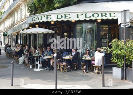 Cafe De Flore Paris Frankreich Stockfoto