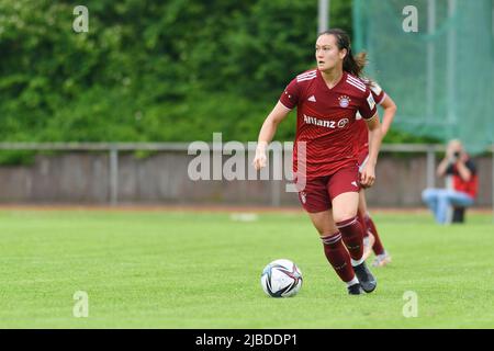Aschheim, Deutschland. 05.. Juni 2022. Aki Yuasa (9 FC Bayern München II) während des 2. Fußball-Bundesliga-Spiel zwischen dem FC Bayern München II und dem FC Ingolstadt 04 im Sportpark Aschheim. Sven Beyrich/SPP Kredit: SPP Sport Pressefoto. /Alamy Live News Stockfoto