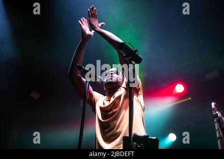 Trombone Shorty beim Auftritt in Razzmatazz, Barcelona 3 Jun. 2022. Fotograf: Ale Espaliat Stockfoto