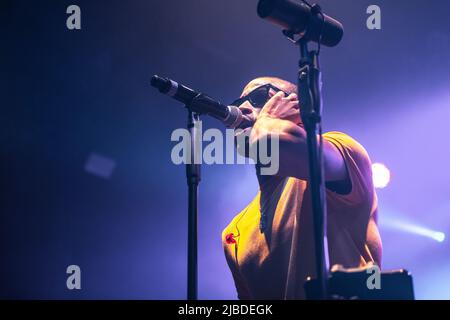 Trombone Shorty beim Auftritt in Razzmatazz, Barcelona 3 Jun. 2022. Fotograf: Ale Espaliat Stockfoto
