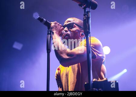 Trombone Shorty beim Auftritt in Razzmatazz, Barcelona 3 Jun. 2022. Fotograf: Ale Espaliat Stockfoto