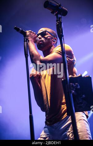 Trombone Shorty beim Auftritt in Razzmatazz, Barcelona 3 Jun. 2022. Fotograf: Ale Espaliat Stockfoto