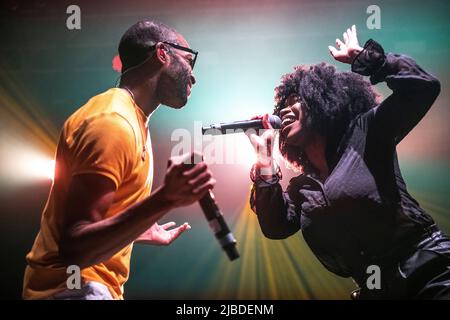 Trombone Shorty beim Auftritt in Razzmatazz, Barcelona 3 Jun. 2022. Fotograf: Ale Espaliat Stockfoto