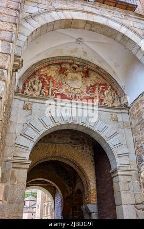 Neues Bisagra-Tor. Toledo, Castilla La Mancha, Spanien. Stockfoto