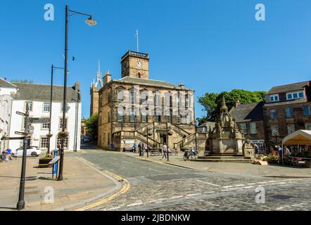 Stadtzentrum von Linlithgow, Schottland, Großbritannien Stockfoto