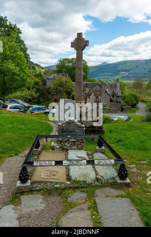 Rob Roys Grab in Balquhidder, Schottland, Großbritannien Stockfoto