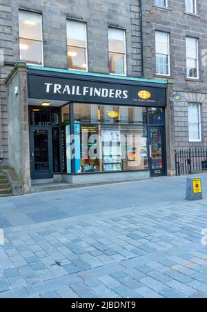 Trailfinders Reisebüro für die Buchung eines Urlaubs auf Castle Street, Edinburgh, Schottland, Großbritannien Stockfoto