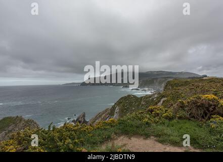 Küstenlandschaft der Rias Altas bei Ortigueira, Galizien, Spanien Stockfoto