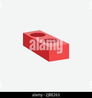Ziegelsymbol. Konstruktion, Cartoon der Sichel Vektor Stock Vektor