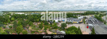 Billund, Dänemark - Juni 26 2011: Panoramablick vom Turm am Legoland Billund Stockfoto