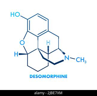 Desomorphin chemische Formel. Desomorphin chemische molekulare Struktur Stock Vektor