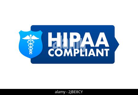 HIPAA-konform. Ein-Symbol. Vektordesign. Logo-Symbol. Vektorgrafik Stock Vektor