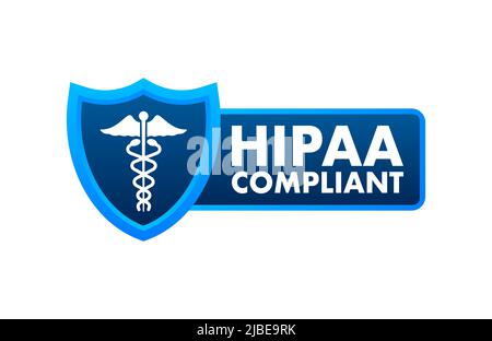 HIPAA-konform. Ein-Symbol. Vektordesign. Logo-Symbol. Vektorgrafik Stock Vektor