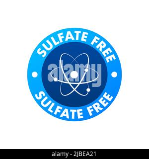 Banner mit grünem Sulfat frei für Verpackungsdesign. Umweltfreundliche Verpackung. Vektorbanner Stock Vektor