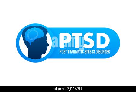 Drahtmodell mit ptsd für Banner-Design. Banner zum Monat des Bewusstseins für psychische Gesundheit. Stock Vektor